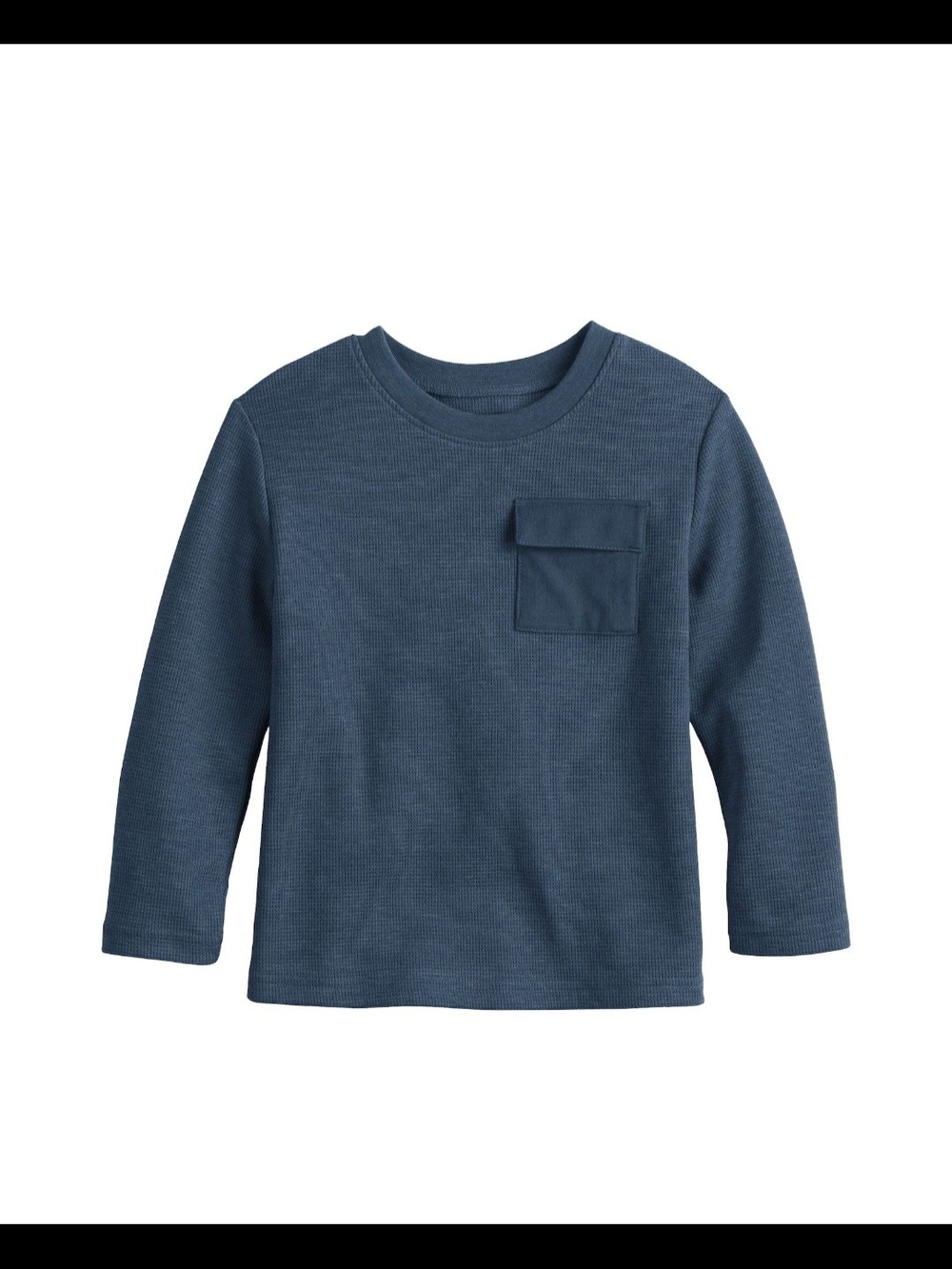 Jumping Beans Boys Long Sleeve Thermal Pocket Shirt Bayou Navy Multi-Size 5T 7